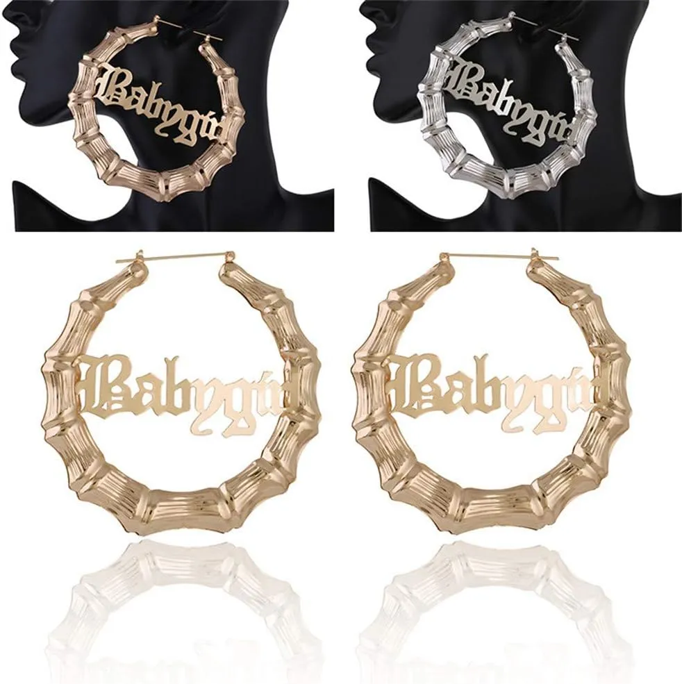 Bamboo Earrings for Women 90s 80s Large Bamboo Joint Hoop Earrings Big Circle Earrings Studs Punk Party Hip-Hop Fashion Jewelry