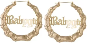 Bamboo Earrings for Women 90s 80s Large Bamboo Joint Hoop Earrings Big Circle Earrings Studs Punk Party Hip-Hop Fashion Jewelry