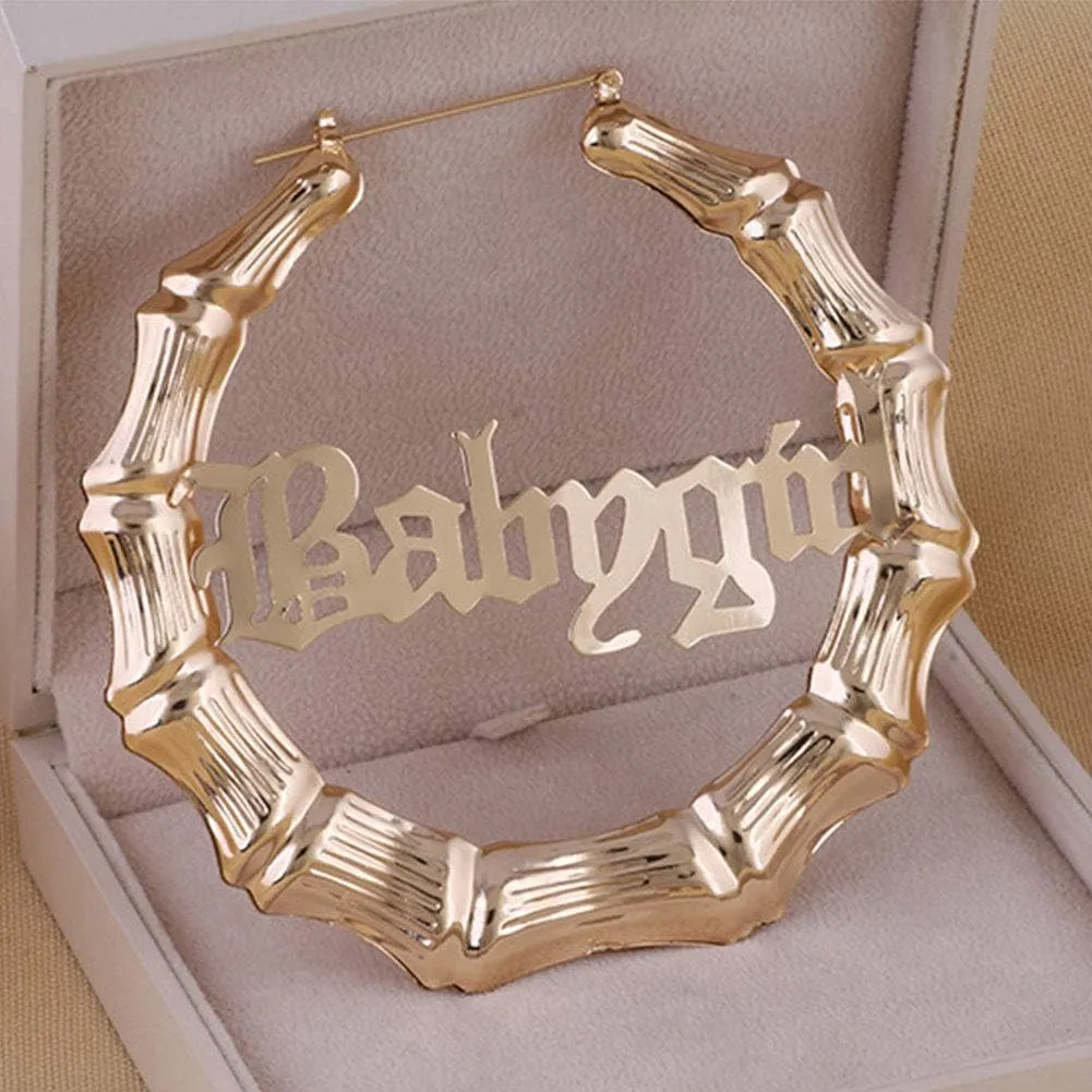 Bamboo Earrings for Women 90s 80s Large Bamboo Joint Hoop Earrings Big Circle Earrings Studs Punk Party Hip-Hop Fashion Jewelry