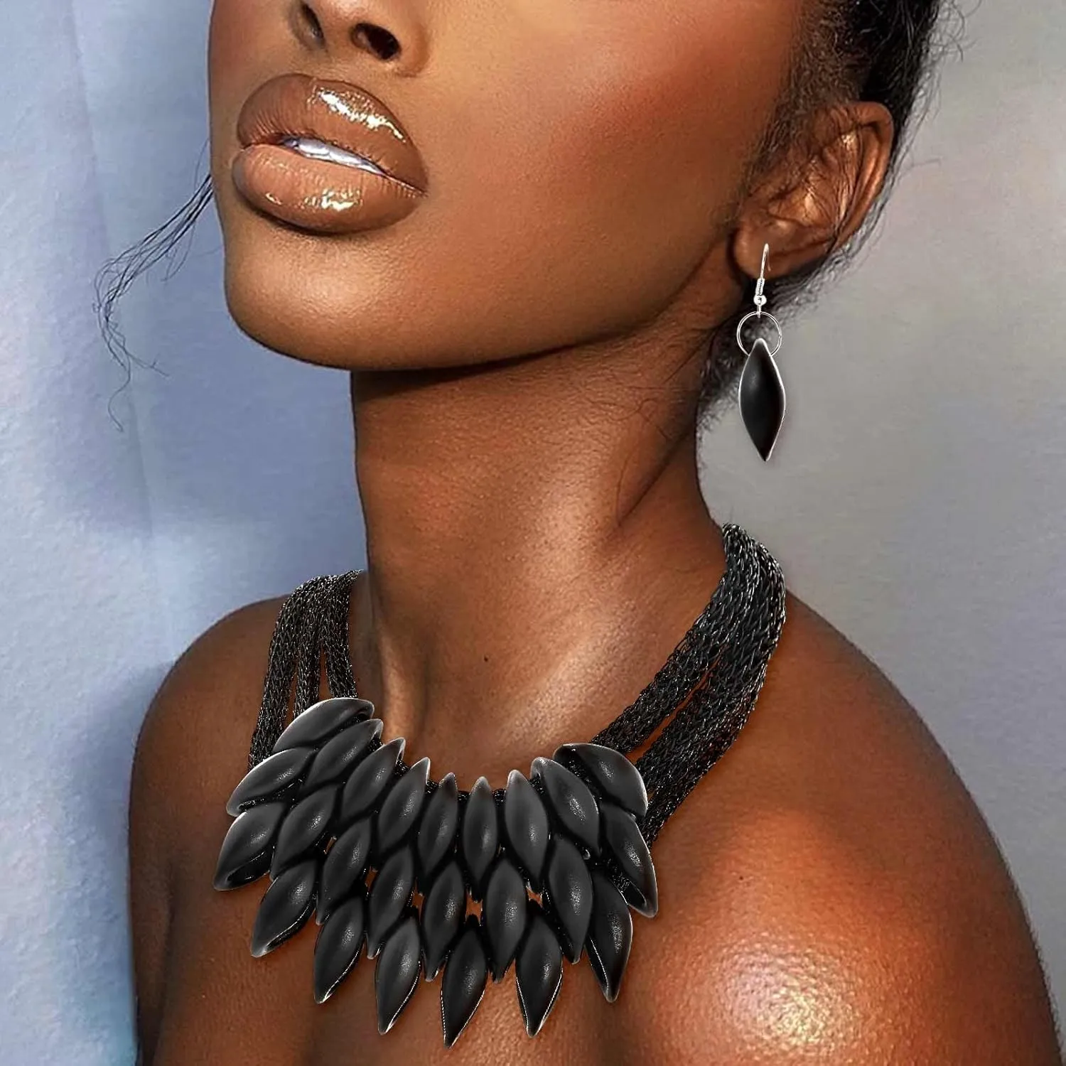 Barode African Bib Choker Necklaces Gold Statement Necklace Collar Chunky Choker National Tribal Necklace Jewelry for Women