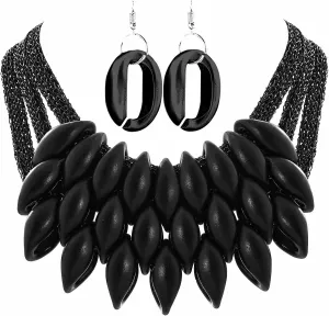 Barode African Bib Choker Necklaces Gold Statement Necklace Collar Chunky Choker National Tribal Necklace Jewelry for Women