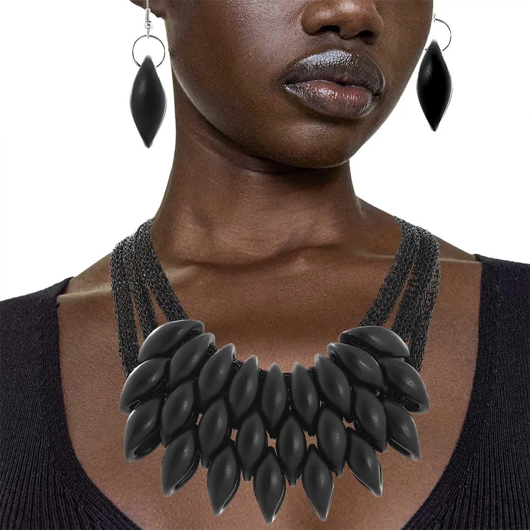 Barode African Bib Choker Necklaces Gold Statement Necklace Collar Chunky Choker National Tribal Necklace Jewelry for Women