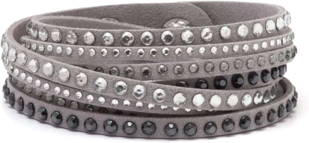 Barzel Leather Created Austrian Crystals Wrap Bracelets (Many Options Available)