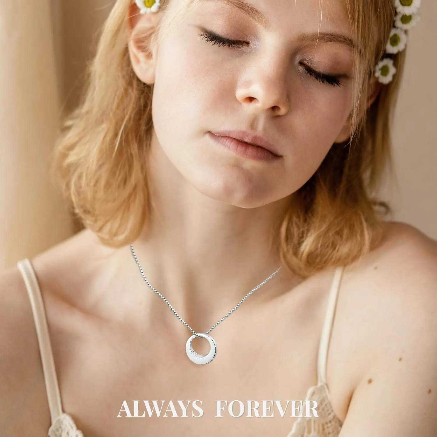 BEILIN Sterling Silver Circle of Life Eternity Memorial Urn Necklace Always with me Cremation Jewelry Pendant Necklaces for ashes