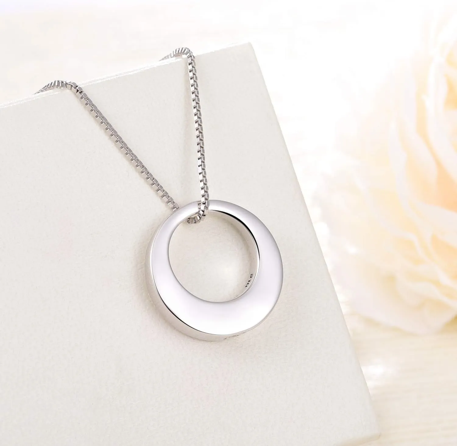 BEILIN Sterling Silver Circle of Life Eternity Memorial Urn Necklace Always with me Cremation Jewelry Pendant Necklaces for ashes