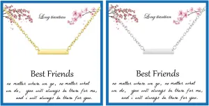 Best Friend Necklaces for 2 Dainty Bar Neckalce Elephant Love Knot Mountain Lock Necklace Jewelry Gifts for Women Teen Girl Gifts Trendy Stuff