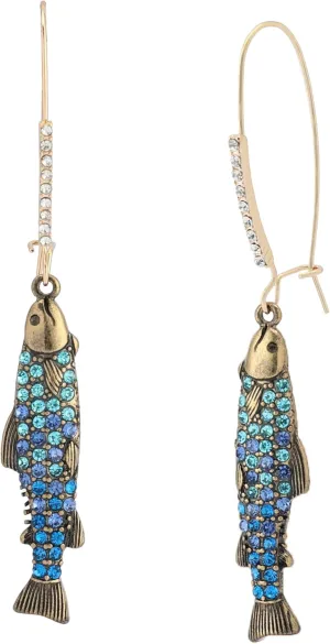Betsey Johnson Women's Mermaid Jewels Fish Dangle Earrings