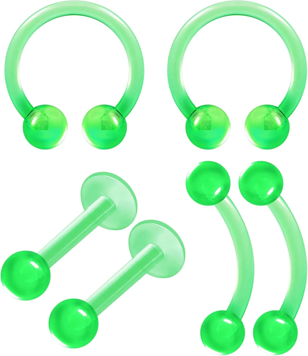 Bioplastic ear tragus earrings 16 Gauge Ball Eyebrow Helix Lobe Lip Earrings Cartilage Jewelry See More Sizes and Colors