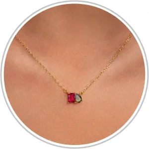 Birthstone Necklace for Women Teen Gifts 14K Gold Plated Necklace with 1-12 Birthstone 16th 18th 21st 30th 50th Birthday Gift for Her Anniversary Friendship Christmas Gifts Jewelry