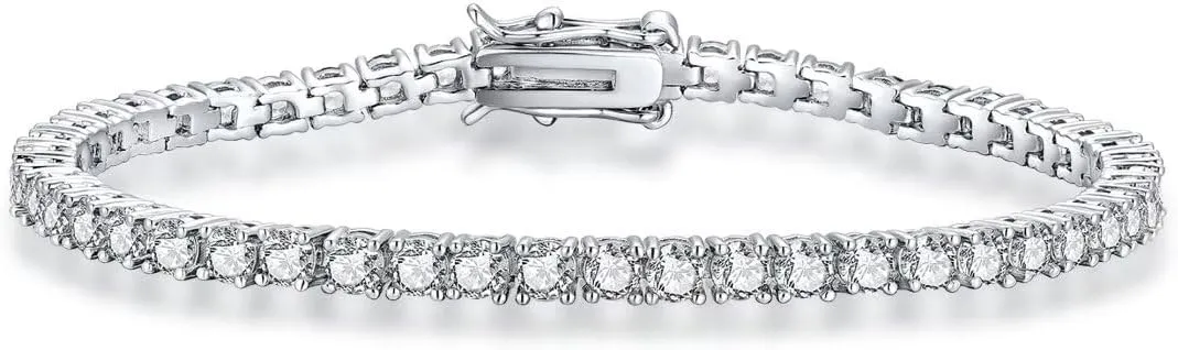 Birthstone Tennis Bracelets for Women,3mm Cubic Zirconia Classic Tennis Bracelets Size 6.5-7.5 Inch Birthday Gifts Jewelry for Mother Wife Grandmother