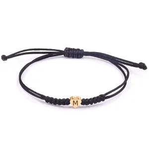 Black Initial Bracelet Initial M Charm Letter Bracelets for Women Men Teen Girls Handmade Rope Braided Initial Bracelets Heart Letter Woven Bracelet Graduation Mothers Day Gifts for Mom(M)