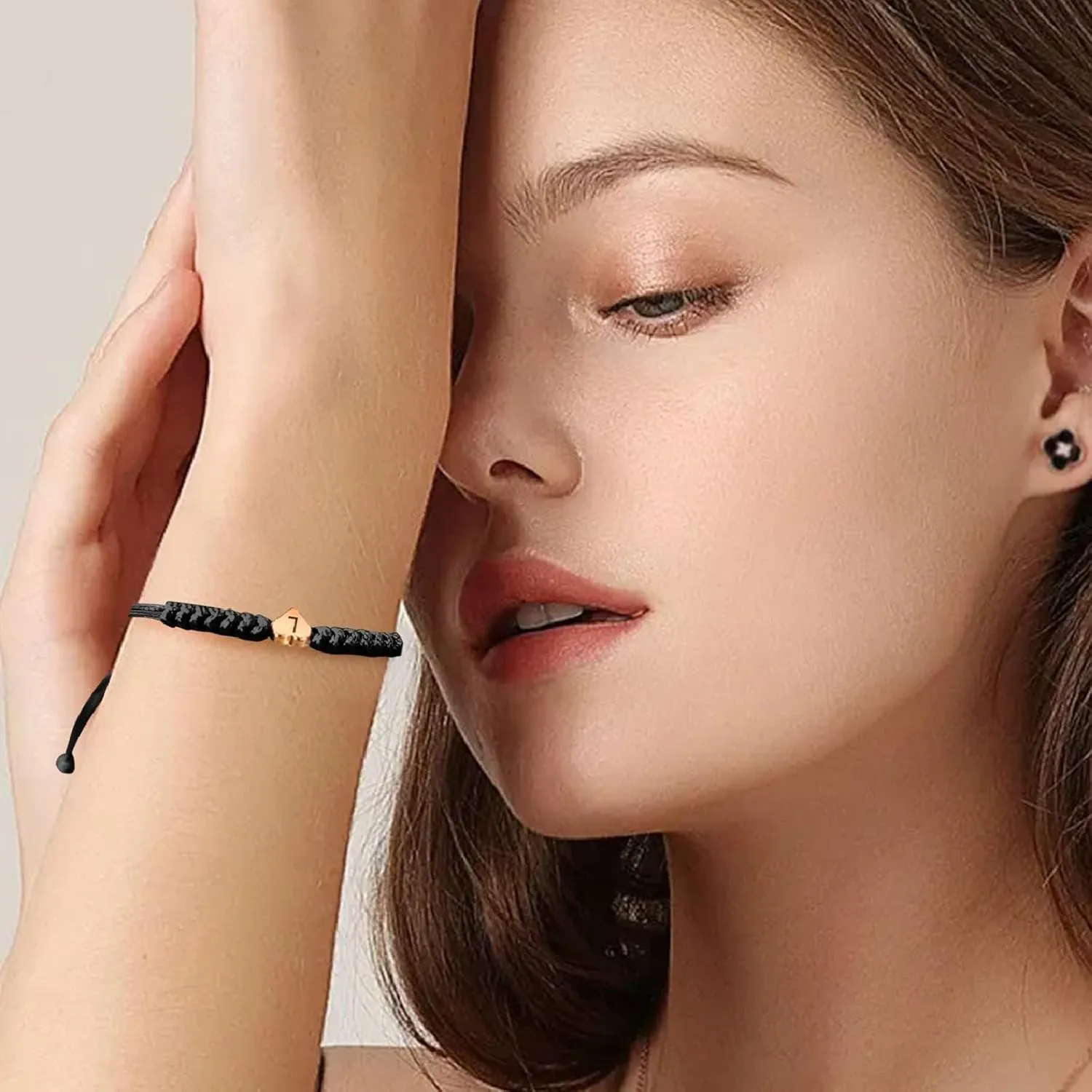 Black Initial Bracelet Initial M Charm Letter Bracelets for Women Men Teen Girls Handmade Rope Braided Initial Bracelets Heart Letter Woven Bracelet Graduation Mothers Day Gifts for Mom(M)