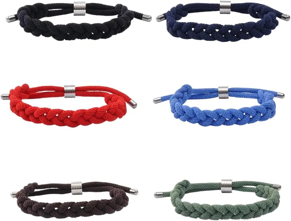 Blue Drop Braided Bracelet Waterproof Rope Braided by Hand Adjustable Stackable Bracelets Couple Bracelets Jewelry for Men and Women Valentines Day Gift