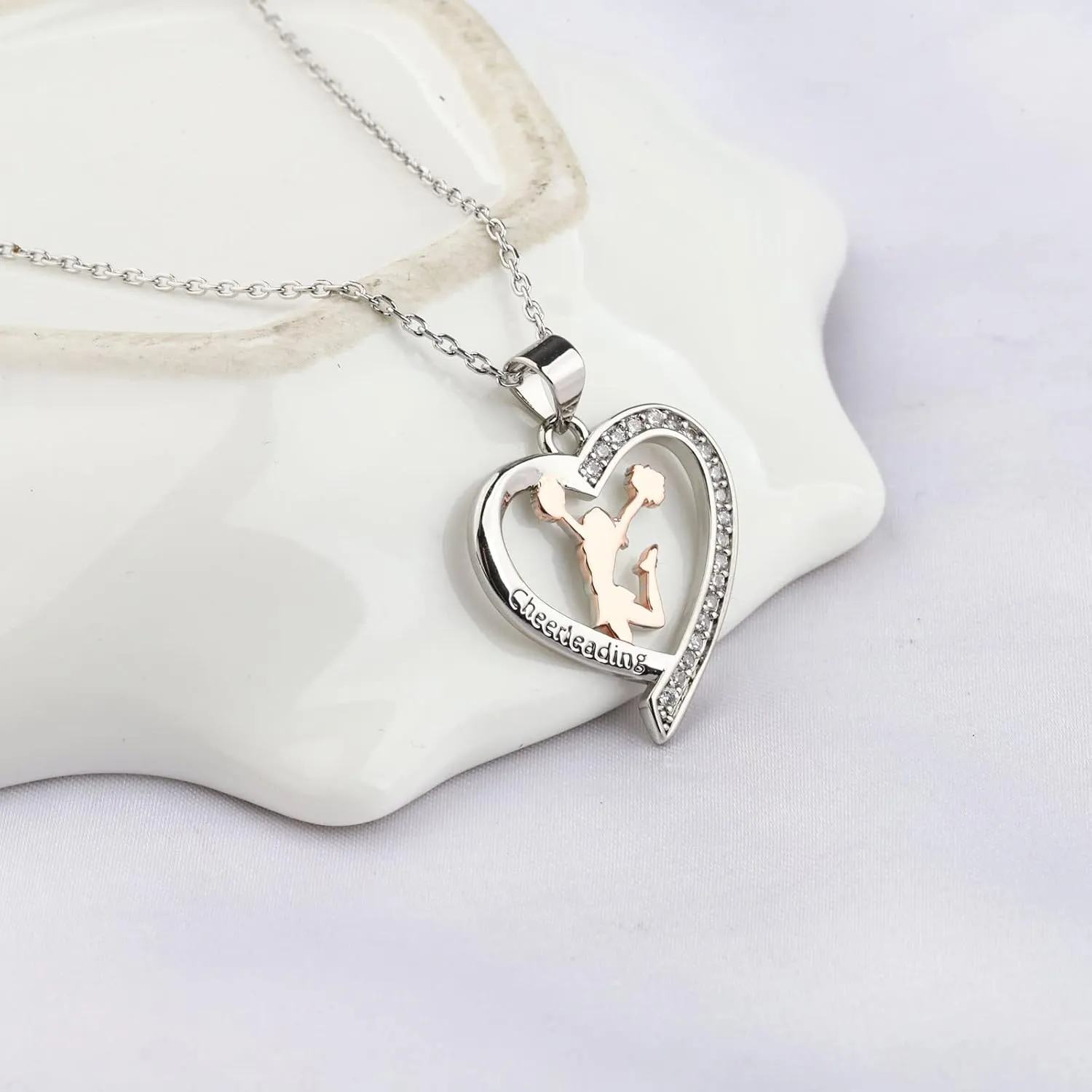 BNQL Cheerleader Necklace Cheerleading Girls Gift Cheer Necklaces Cheerleader Gift for Girls Cheer Gifts Cheerleading Gifts