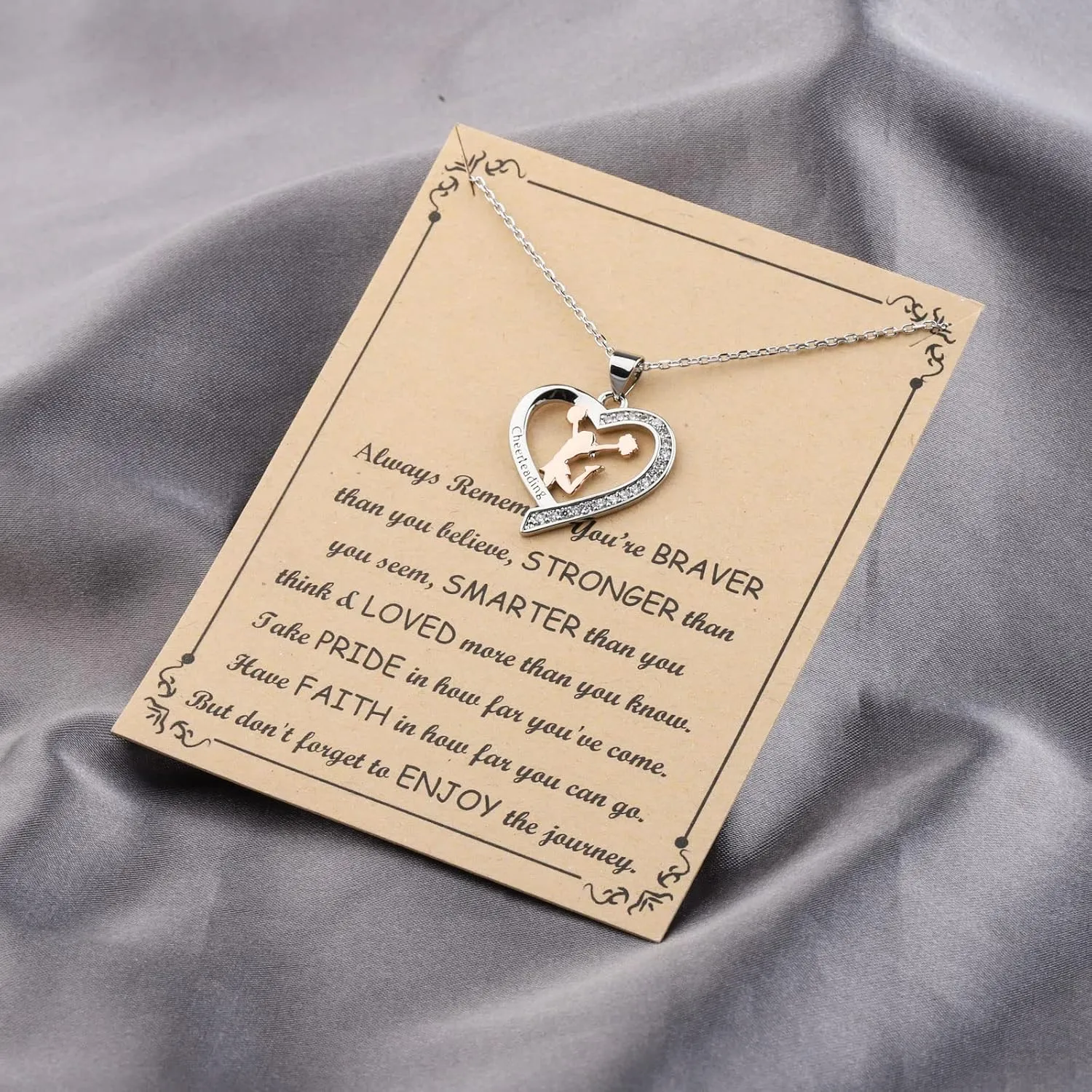 BNQL Cheerleader Necklace Cheerleading Girls Gift Cheer Necklaces Cheerleader Gift for Girls Cheer Gifts Cheerleading Gifts