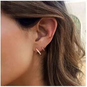 Boho Rhinestone Twist Earrings Cz Swirl Hoop Wrap Earrings Rose Gold Spiral Double Hoop Earrings Minimalist Spiral Earrings Jewelry for Women and Girls