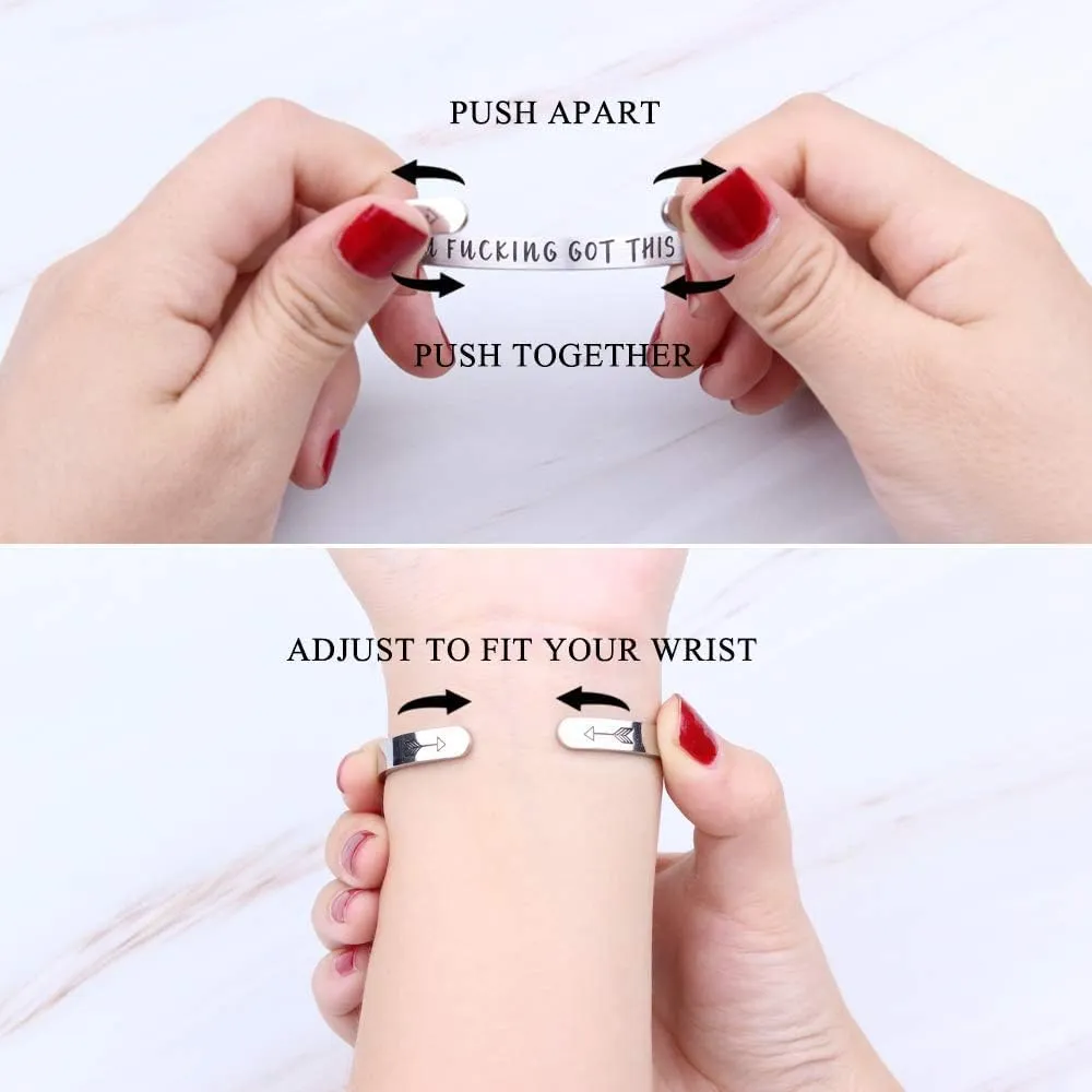 Bracelets for Women Inspirational Bangle Friend Encouragement Christmas Birthday Gifts for Her