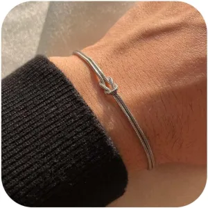 Bracelets for Women Matching Bracelets for Couples Love Knot Bracelet Dainty Snake Chain Forever Infinity Bracelet Adjustable Friendship Bracelet Jewelry Gifts for Women