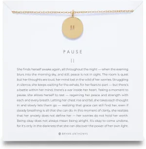 Bryan Anthonys Pause Necklace, 14K Gold Necklace for Women, Pendant, Adjustable Length