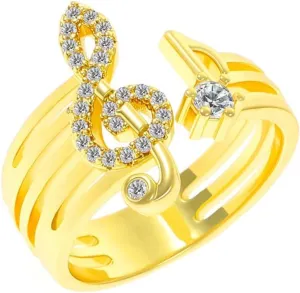 Caiyao Music Note ring for Women Musical Note Adjustable Rings rings Lover Musican Gifts