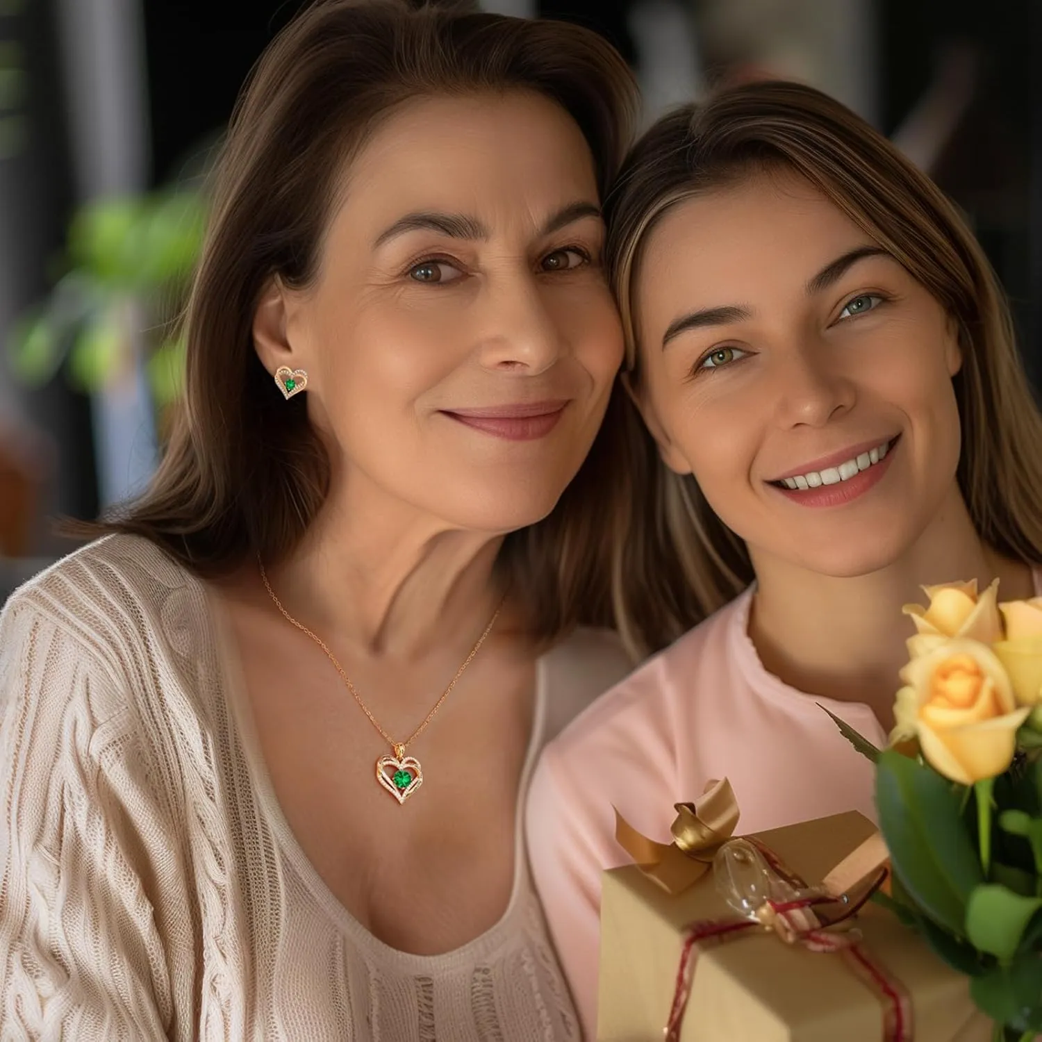 CDE Forever Love Heart Necklaces for Women, Wedding Anniversary, Birthday Mothers Day Gifts for Mom, Mother, Wife, Girlfriend, S925 Silver Jewelry with Birthstone Pendant