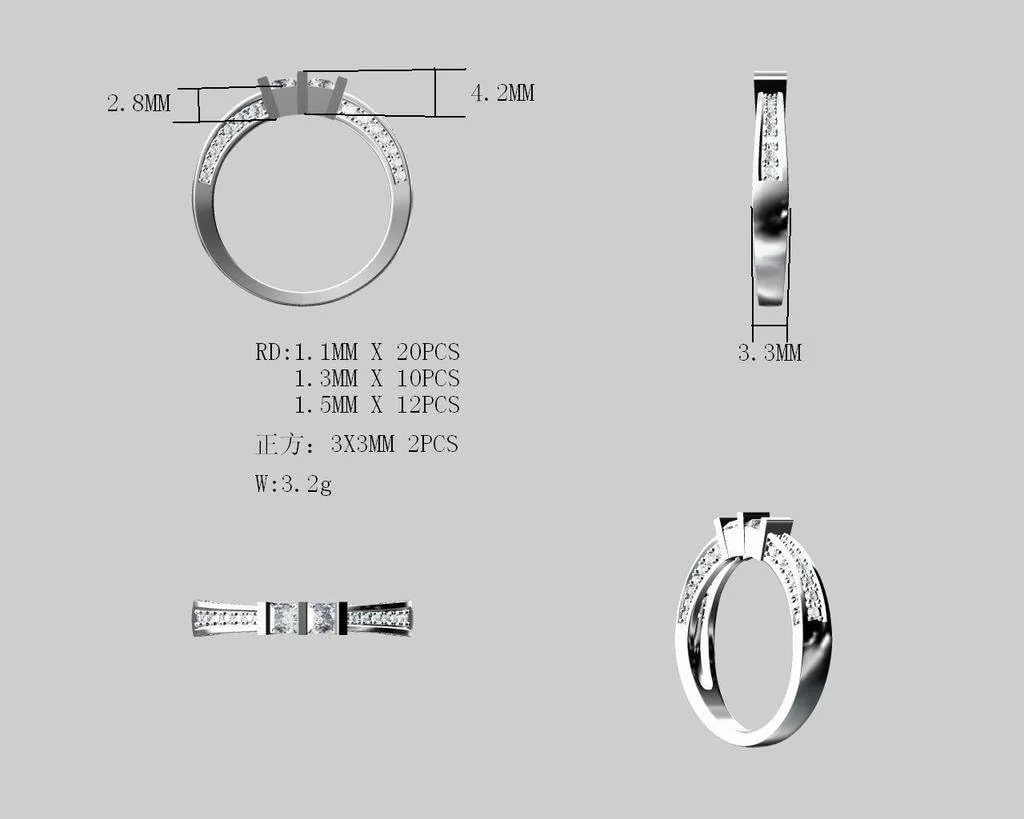 Central Diamond Center Princess Cut Birthstone Couples Ring w/CZs on 3 Sides, Sterling Silver, 10K, or 14K Gold