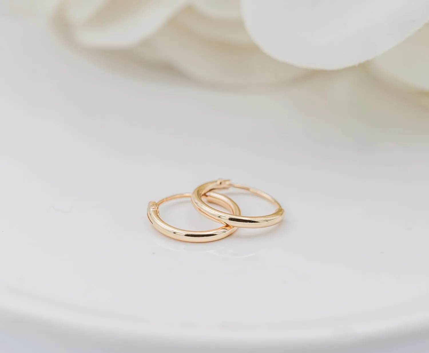 Cherished Moments Sterling Silver and 14K Gold Plated 10mm Hoop Earrings