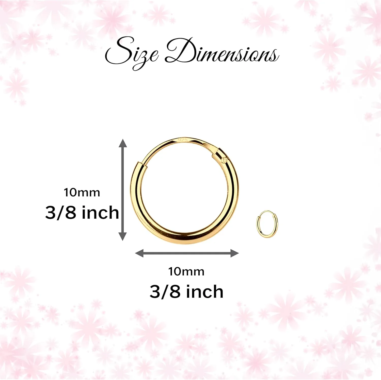 Cherished Moments Sterling Silver and 14K Gold Plated 10mm Hoop Earrings