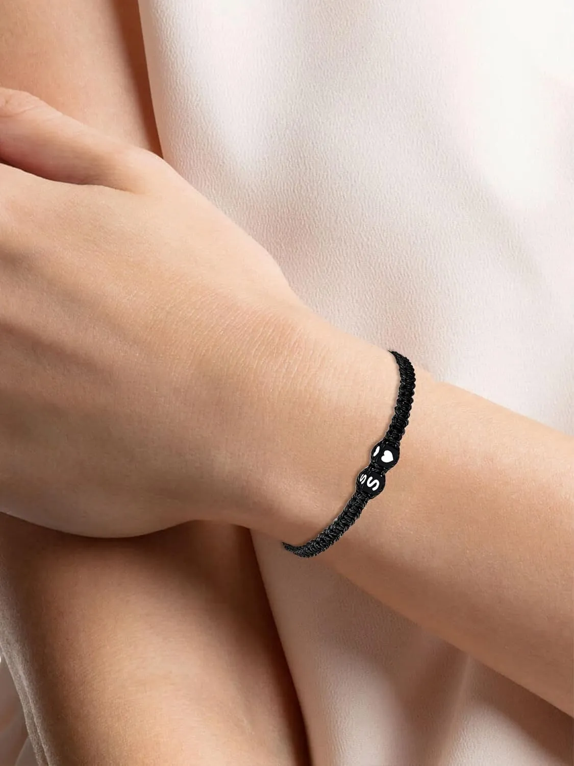 choice of all Initial Bracelets for Women Men Adjustable Letter A-Z Braided Bracelets for Womens Heart Link Sister Women Mom Female Friendship Jewelry for Birthday Christmas