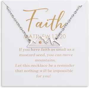 Christian Gifts Mustard Seed Necklace for Women,Move Mountains Shell Necklaces Christian Faith Jewelry for Women