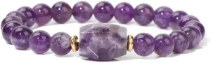 CHTRYTOM     Bracelets for Women Men -  Bead Bracelet   Round Beads Bracelet Amethyst Jewelry