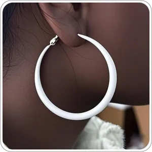 Chunky Hoop Earrings for Women 80s 90s Statement Wide Hoop Earrings Large Trendy Exaggerated Earring Vintage Neon Earrings Jewelry Accessories