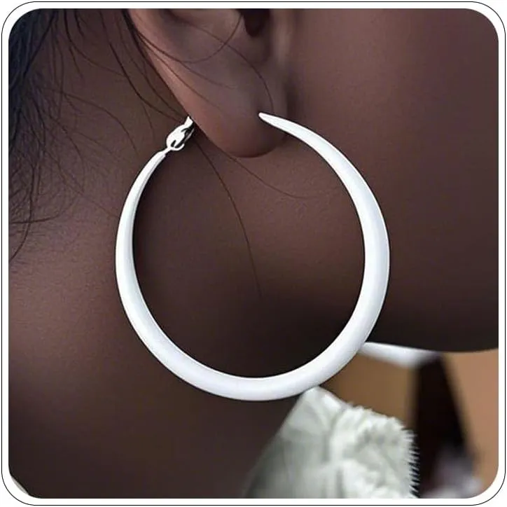 Chunky Hoop Earrings for Women 80s 90s Statement Wide Hoop Earrings Large Trendy Exaggerated Earring Vintage Neon Earrings Jewelry Accessories