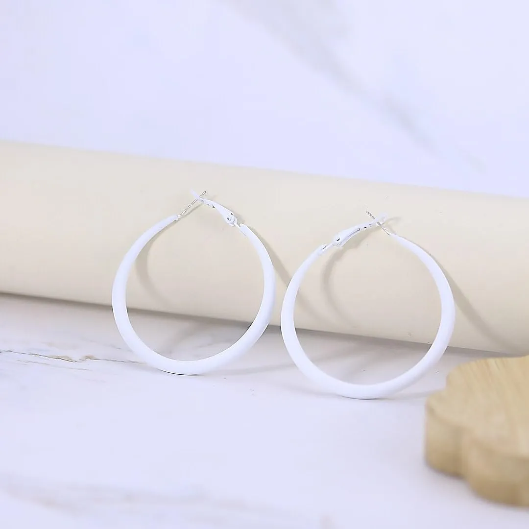 Chunky Hoop Earrings for Women 80s 90s Statement Wide Hoop Earrings Large Trendy Exaggerated Earring Vintage Neon Earrings Jewelry Accessories