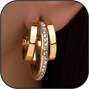 Climber Hoop Earrings for Women Gold Silver Spiral Earrings for 3 Holes Hypoallergenic Earrings Multi Hoop Earrings in One for women Statement Dainty Jewelrry