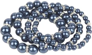 Coiris 4pcs /Set Imitation Pearl Bracelets Crystal Women Multi Layer (BR1113)