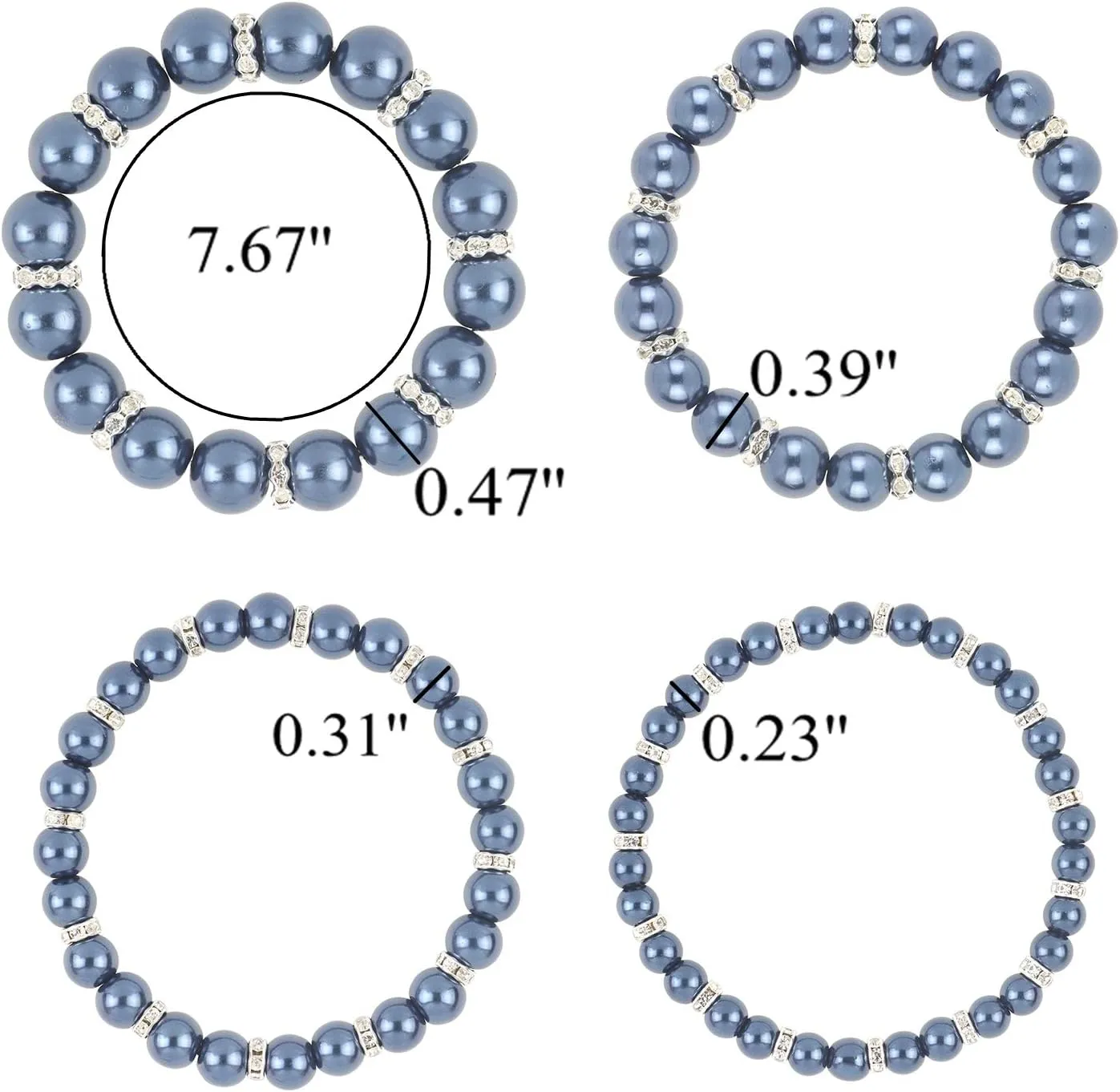 Coiris 4pcs /Set Imitation Pearl Bracelets Crystal Women Multi Layer (BR1113)