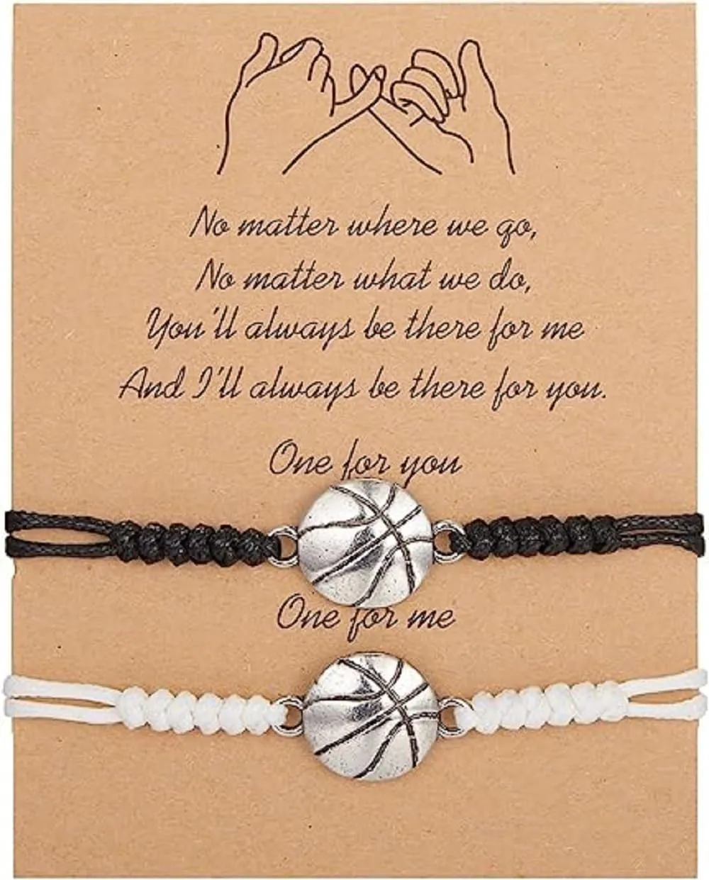 COLORFUL BLING 2pcs/Pack Basketball Volleyball Baseball Soccer Football Sports Bracelets Adjustable Braided Rope Bracelets Friendship Jewelry for Women Men Teens-B