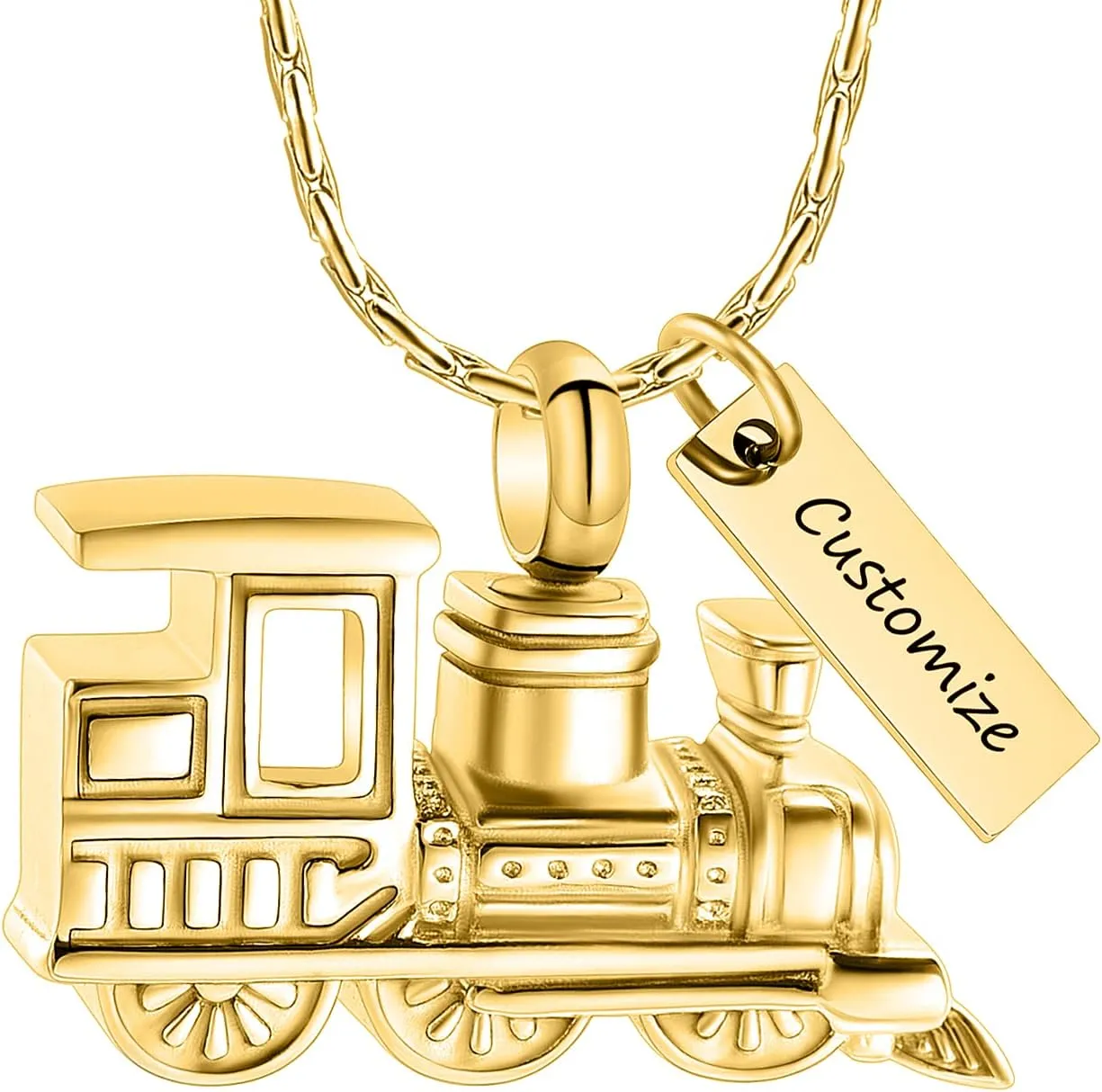 constantlife Cremation Jewelry Memorial Urn Pendant Necklaces for Ashes Small Train Design Ashes Holder Charm Keepsake
