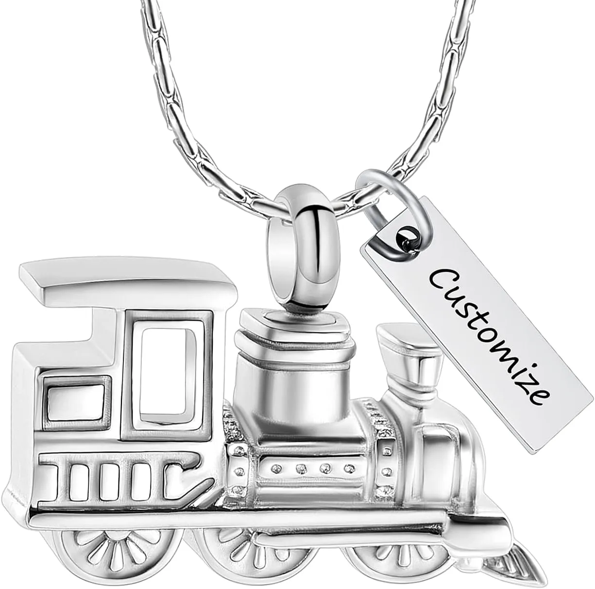 constantlife Cremation Jewelry Memorial Urn Pendant Necklaces for Ashes Small Train Design Ashes Holder Charm Keepsake