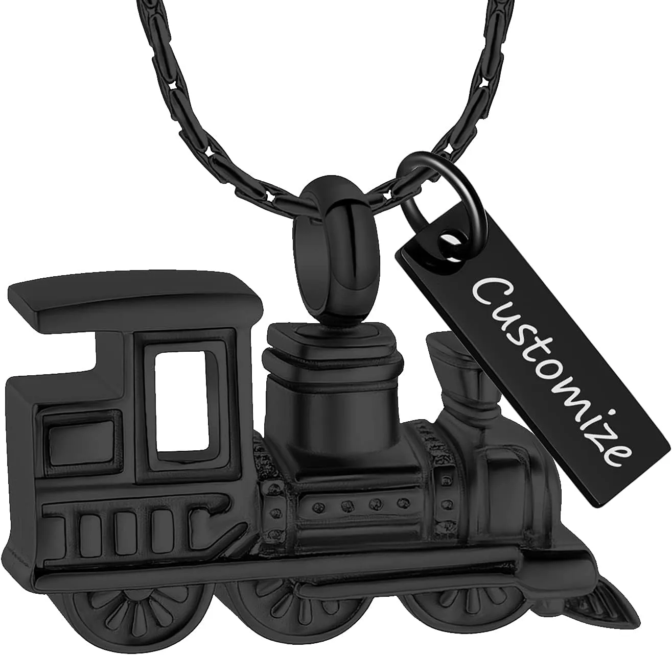 constantlife Cremation Jewelry Memorial Urn Pendant Necklaces for Ashes Small Train Design Ashes Holder Charm Keepsake