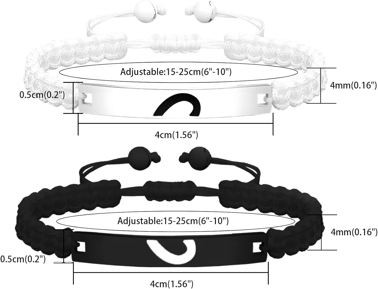 Couples Bracelets Long Distance Relationship Gifts Stainless Steel and Beaded Puzzle Heart Bracelet Adjustable Promise Bracelet with Zirconia Matching bracelets for bf and gf
