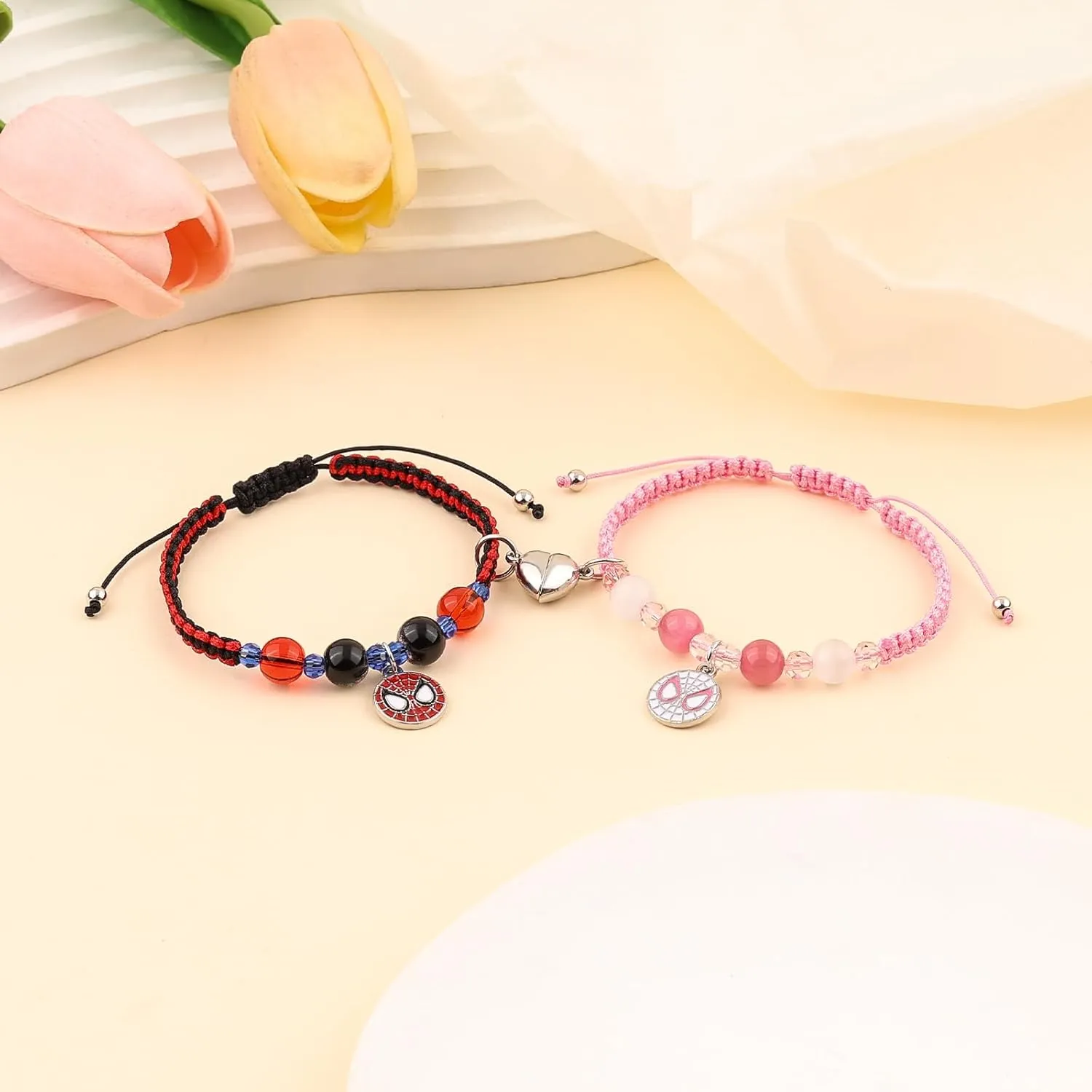 Couples/Friendship Matching Bracelets,Bat/Spider/kitty Bracelets Set, Valentine's Day Birthday Jewelry Gifts for Bf and Gf Soulmate, Matching Gifts for Wife&Husband Daughters&Son BFF