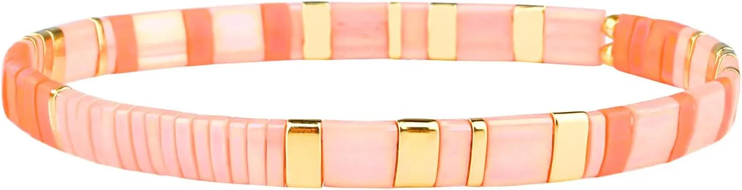 CQUAN CHI Colorful Stretch Strand Bracelets Tila Miyuki Friendship Bracelet Bangle