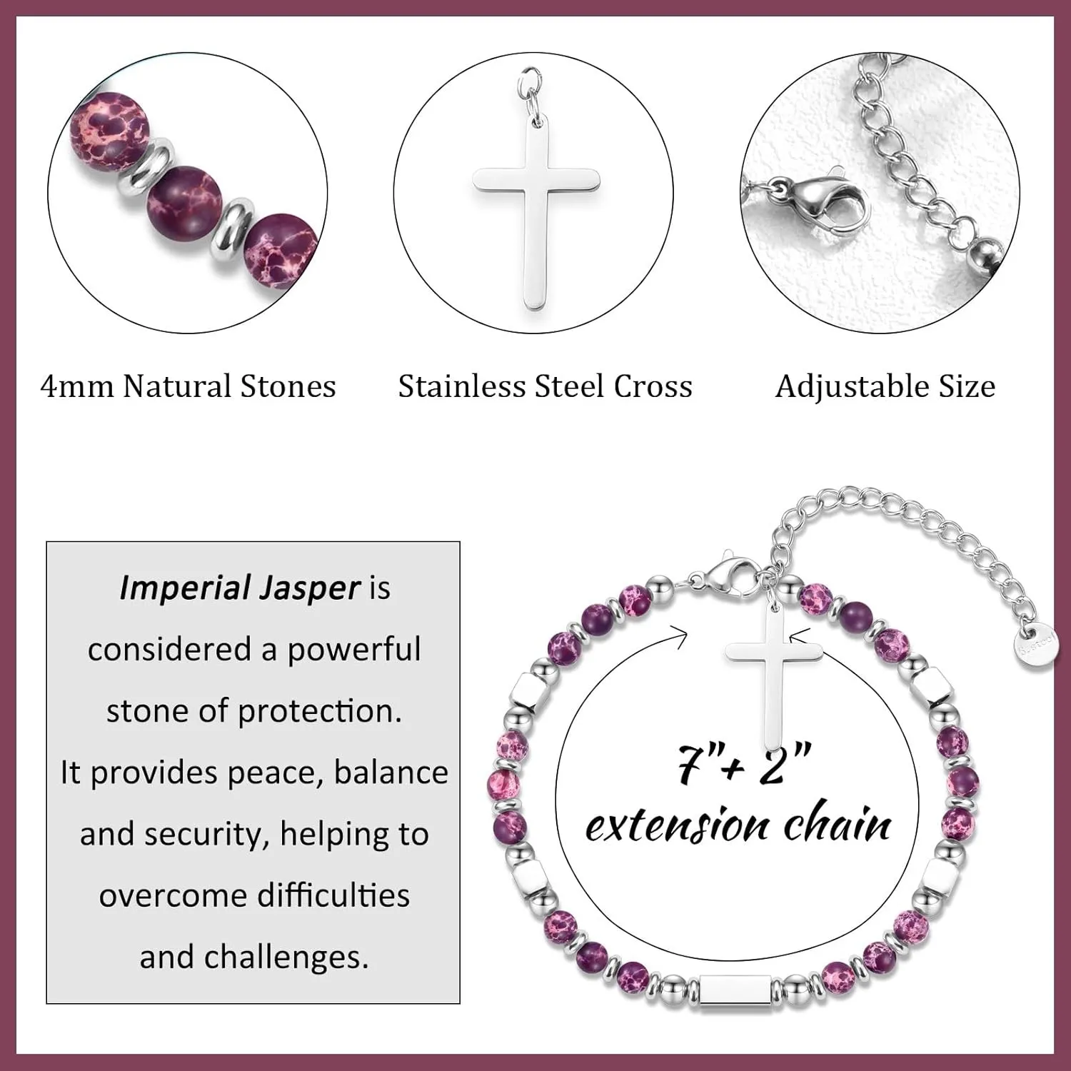 Cross Charm Bracelet for Girls, Baptism Confirmation First Communion Christian Easter Gifts for Teens Girls Goddaughter Granddaughter Niece Daughter