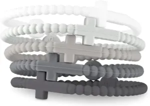 Cross Macaron-colored Beaded Silicone Bracelets Gifts for Women Men