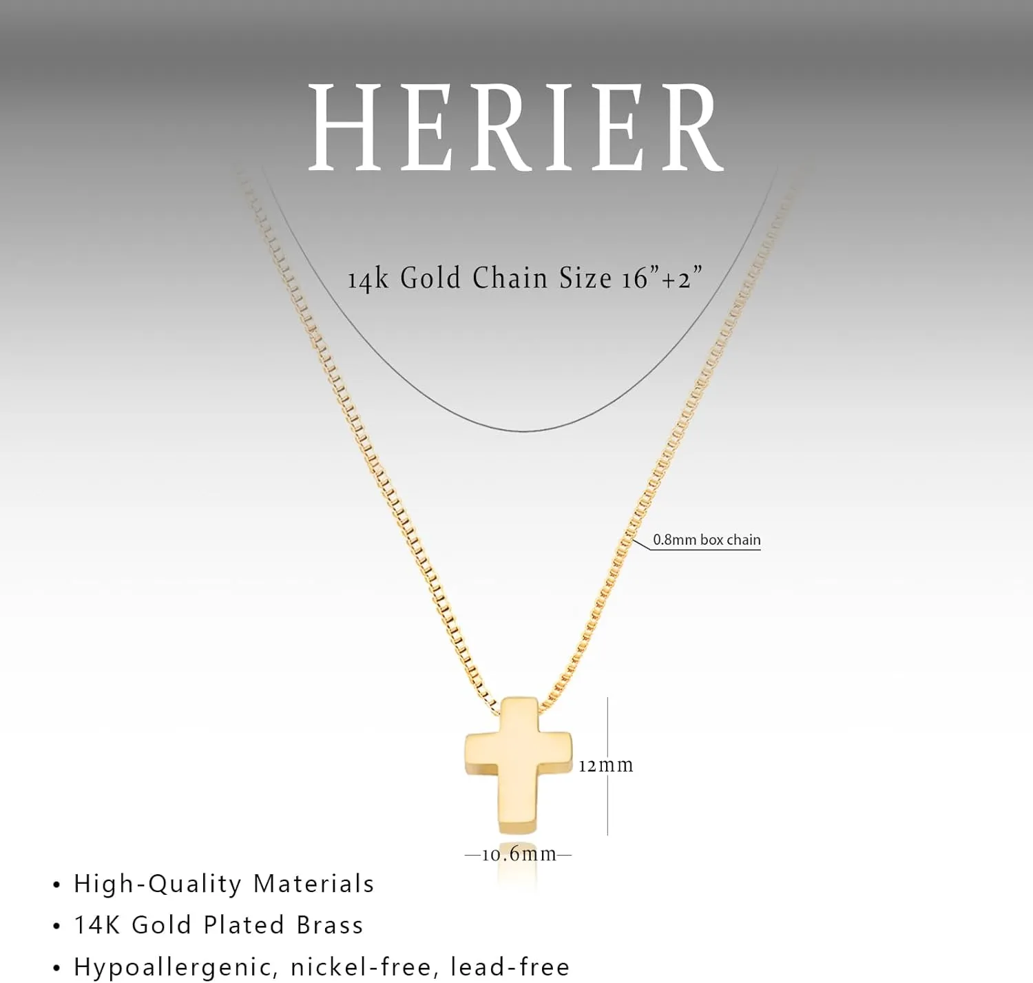 Cross Necklace for Women, Dainty 18K Gold Plated Small Cross Pendant Necklace Simple Gold Cross Necklaces for Women Trendy Gold Jewelry for Women Gift