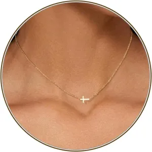Cross Necklace for Women, Dainty 18K Gold Plated Small Cross Pendant Necklace Simple Gold Cross Necklaces for Women Trendy Gold Jewelry for Women Gift