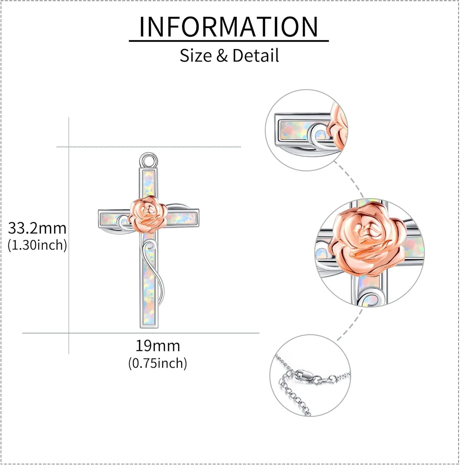 Cross Necklaces Sterling Silver Opal Cross Rose/Opal Stethoscope/Stethoscope Celtic Pendant Faith Religious Jewelry for Women