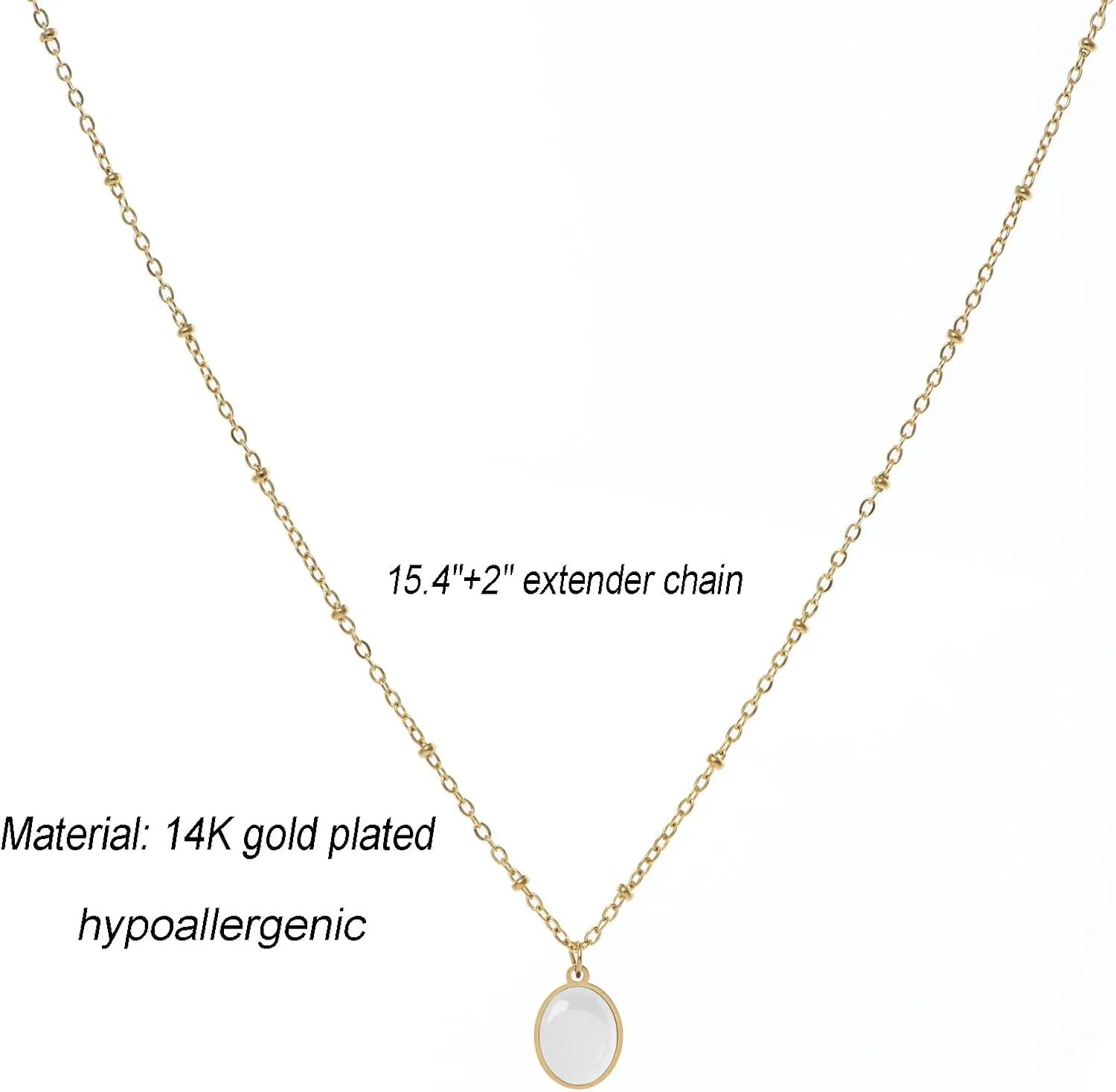 Crystal Gold Necklace For Women Dainty 14K Gold Plated/Silver Chain Stone Pendent Necklace Simple Trendy Cute Women Jewelry Gifts